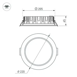 Светильник MS-MIST-BUILT-R105-9W Warm3000 (WH, 110 deg, 230V) (Arlight, IP54 Металл, 5 лет)