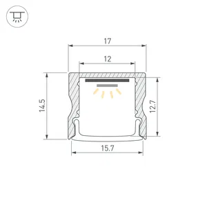 Профиль LINE-1715-2000 ANOD BLACK (Arlight, Алюминий)