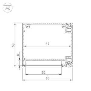 Профиль BOX60-SIDE-2000 ANOD (Arlight, Алюминий)