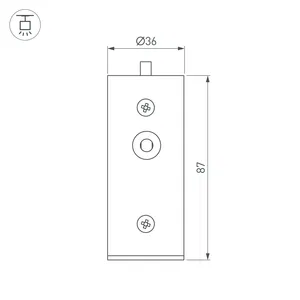 Заглушка ROUND-D36-360 BLACK с отверстием (Arlight, Металл)