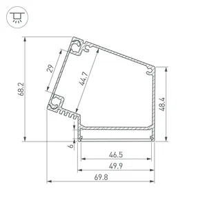 Профиль BOX73-A30-2000 ANOD (Arlight, Алюминий)