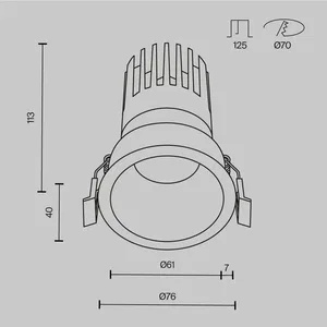 Встраиваемый светильник Technical DL118-15W-3K-W