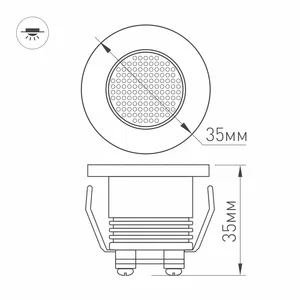 Светодиодный светильник LTM-R35WH 1W White 30deg (Arlight, IP40 Металл, 3 года)