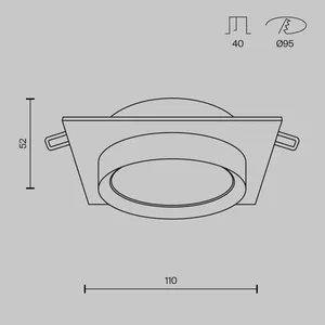 Встраиваемый светильник Technical DL086-GX53-SQ-WS