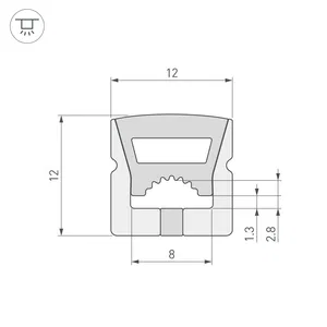 Силиконовый профиль WPH-FLEX-1212-TOP-S8-10m WHITE (Arlight, Силикон)
