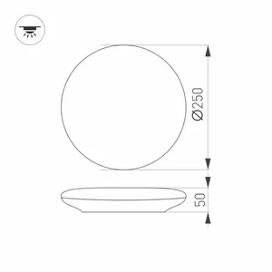Светильник CL-FRISBEE-DIM-R250-12W Day4000-MIX (WH, 180 deg, 230V) (Arlight, IP54 Пластик, 3 года)