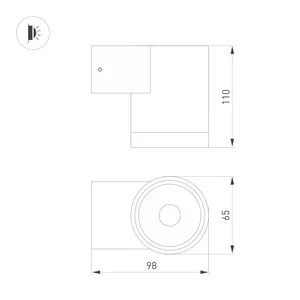 Светильник LGD-RAY-WALL-R65-12W Warm3000 (GR, 6 deg, 230V) (Arlight, IP65 Металл, 3 года)