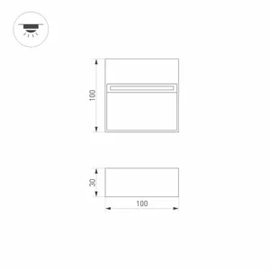Светильник LGD-TRACE-S100x100-4W Warm3000 (GR, 65 deg, 230V) (Arlight, IP65 Металл, 3 года)