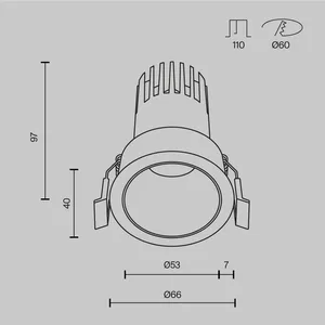 Встраиваемый светильник Technical DL116-10W-4K-W