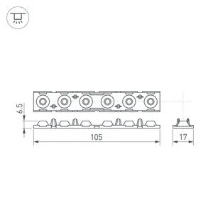 Экран линзованный SL-LINE-W20-55deg-540 (Arlight, Пластик)