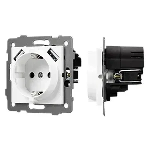 Механизм розетки с быстрой USB зарядкой SCT-MUAC-PL-WH-V (250V, 16A) (Arlight, -)