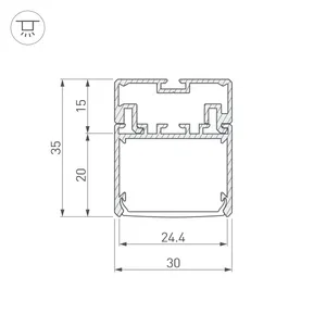 Профиль KLUS-LINE-3035-2000 ANOD (Arlight, Металл)
