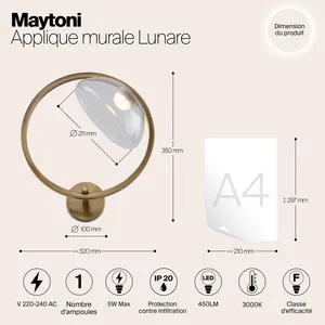 Настенный светильник (бра) Maytoni MOD327WL-L5BS3K1