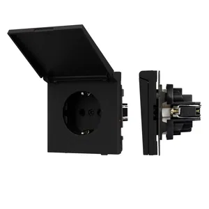 Механизм розетки влагозащищённый SCT-TENDO-MCP-SFPL-BK (230V, 16A) (Arlight, Матовый черный)