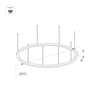 Светильник SP-LINE-HANG-ARC-O3535-D800-65W Day4000 (BLACK, 230V) (Arlight, Металл)