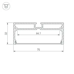 Профиль с экраном SL-LINE-7532-2000 ANOD (Arlight, Алюминий)