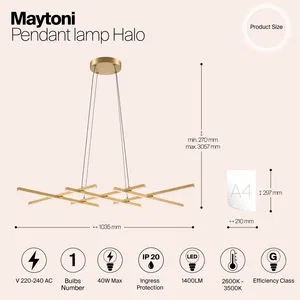 Подвесной светильник Maytoni MOD244PL-L50BSK