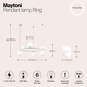 Подвесной светильник Maytoni MOD013PL-06W
