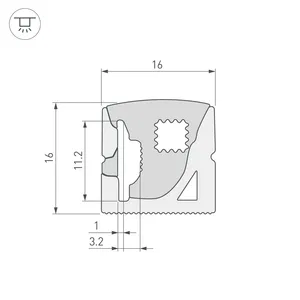 Силиконовый профиль WPH-FLEX-1616-SIDE-S11-5m WHITE (Arlight, Силикон)