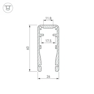 Профиль ALU-HANDRAIL-2000 FOR GLASS 17.5 (Arlight, Алюминий)