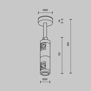 Комплектующие для систем освещения с токоведущими элементами Technical TRA156C-D1-BS