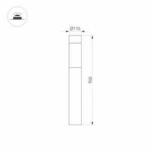Светильник LGD-STEM-BOLL-H900-10W Warm3000 (GR, 185 deg, 230V) (Arlight, IP65 Металл, 3 года)