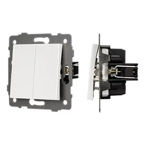 Механизм выключателя двухклавишный самовозвратный SWT-MKR2-PL-WH-V (250V, 10A) (Arlight, -)