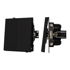Механизм выключателя двухклавишный проходной SWT-TENDO-MKP2-SFPL-BK (230V, 10A) (Arlight, Матовый черный)