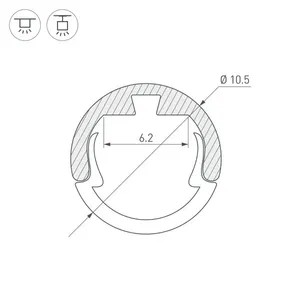 Профиль ROUND-D10.5-2000 ANOD BLACK (Arlight, Алюминий)