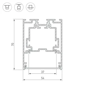 Профиль S2-LINE-5470-2500 SEAMLESS ANOD (Arlight, Алюминий)