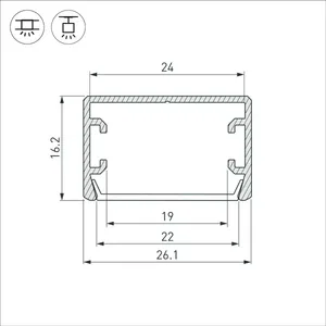 Профиль PLS-LOCK-H16-SMT-2000 ANOD BLACK (Arlight, Алюминий)