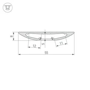 Профиль ALM-FLAT-R-2000 ANOD (Arlight, Алюминий)