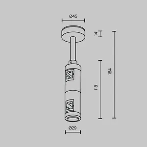 Комплектующие для систем освещения с токоведущими элементами Technical TRA156C-D1-BS