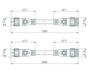 Коннектор питания ARL-LINE-3pin-1000-CON-MF (230V) (Arlight, IP67 Пластик, 3 года)