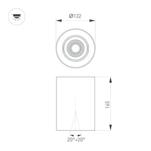 Светильник SP-FOCUS-R132-24W Warm3000 (BK, 24 deg, 230V) (Arlight, IP54 Металл, 5 лет)