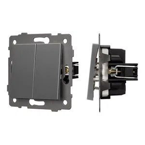 Механизм выключателя двухклавишный самовозвратный SWT-MKR2-PL-GR-V (250V, 10A) (Arlight, -)
