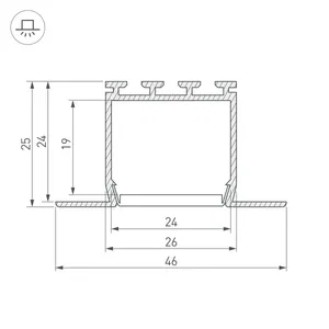 Профиль PLS-LOCK-H25-FM-2000 ANOD (Arlight, Алюминий)
