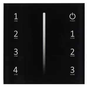 Панель Sens SMART-P17-DIM Black (230V, 4 зоны, 2.4G) (Arlight, IP20 Пластик, 5 лет)