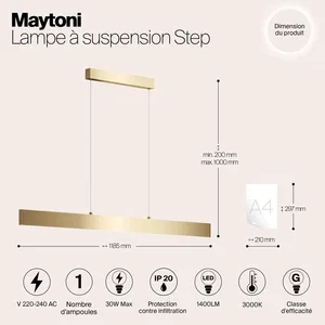 Подвесной светильник Maytoni P010PL-L30G3K