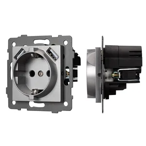 Механизм розетки с USB зарядкой SCT-MUAA-PL-GR-V (250V, 16A) (Arlight, -)