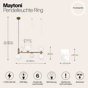Подвесной светильник Maytoni MOD013PL-06BS1
