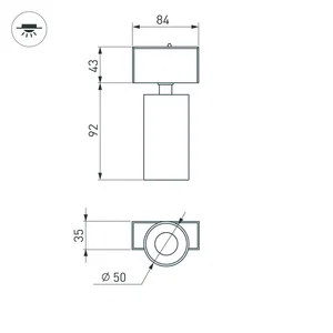 Светильник MAG-SPOT-45-R85-7W Warm3000 (BK, 24 deg, 24V) (Arlight, IP20 Металл, 5 лет)