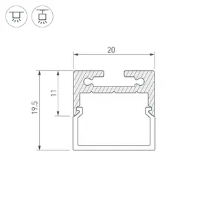 Профиль с экраном SL-LINE-2011M-2500 ANOD+OPAL SQUARE (Arlight, Алюминий)