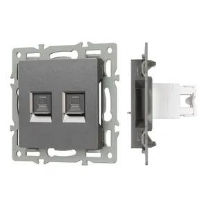 Механизм компьютерной розетки двойной SCT-MPC2-PL-GR (RJ-45, CAT6) (Arlight, -)