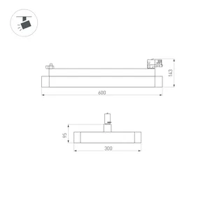 Светильник LGD-AFINA-4TR-S600x300-50W White6000 (WH, 110 deg, 230V) (Arlight, IP20 Металл, 5 лет)