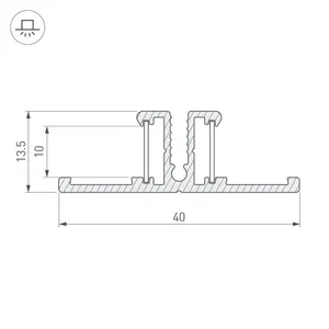 Профиль TOP-BACK-2000 ANOD (P10) (Arlight, Алюминий)