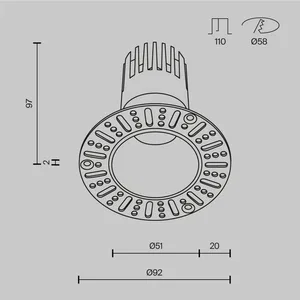 Встраиваемый светильник Technical DL120-10W-2.7K-TRS-W