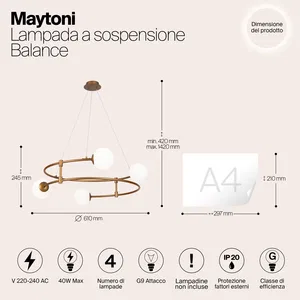 Подвесной светильник Maytoni MOD317PL-04G