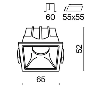 Встраиваемый светильник Technical DL043-01-10W3K-SQ-W