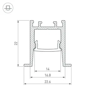 Профиль SL-COMFORT-2322-F-2000 ANOD BLACK (Arlight, Алюминий)